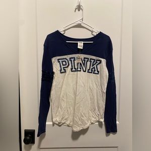 NWT, PINK long sleeve tshirt, XS, sequins